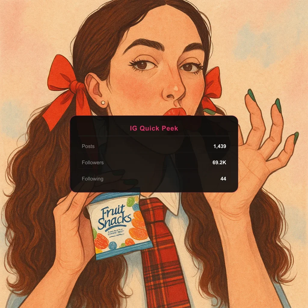 Rachel Dolezal Portrait illustration + Instagram Quick Stats overlay